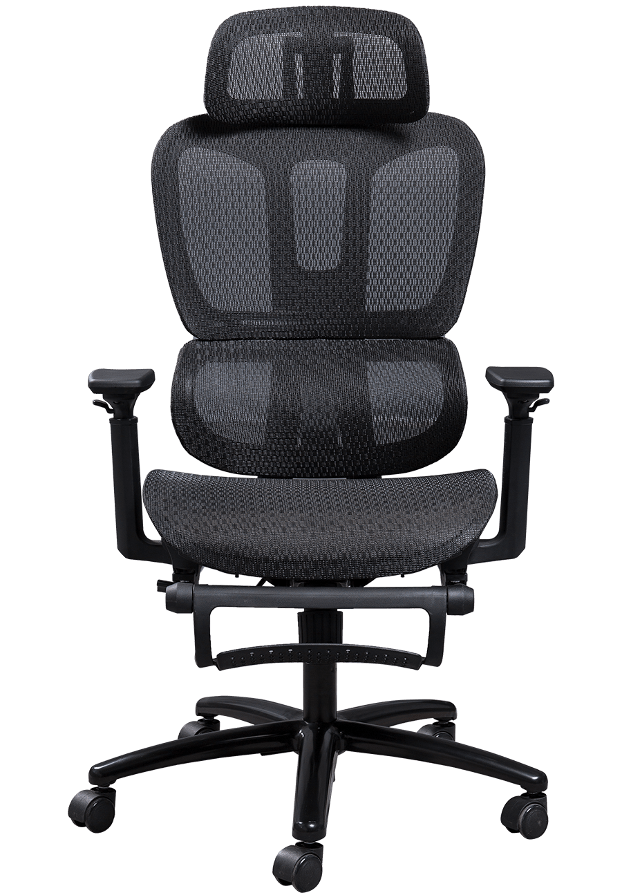Ergonomikus hálós irodai szék műanyag vázas, klasszikus kialakítású hálós szék, állítható fejtámlás irodai szék lábtartóval
