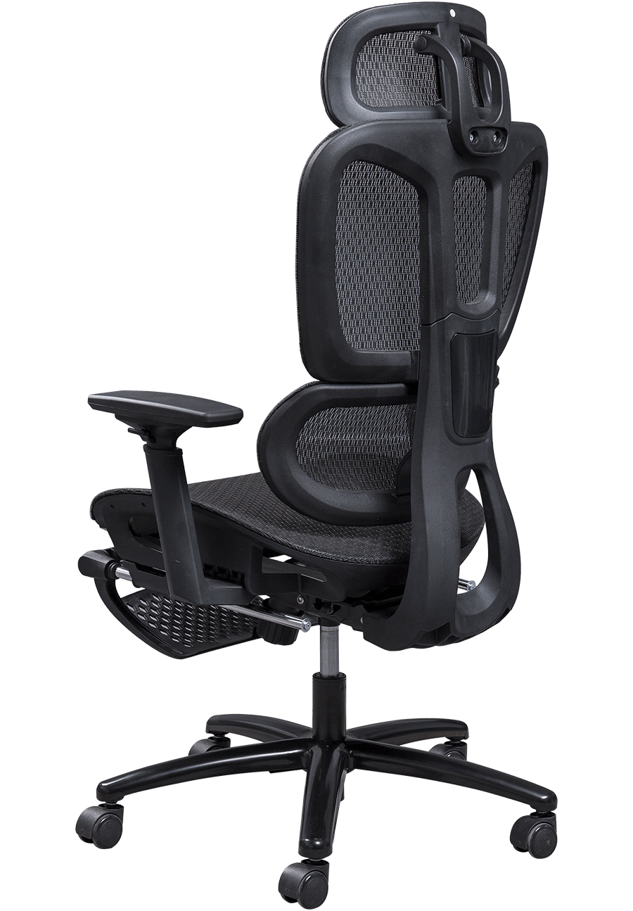 Ergonomikus hálós irodai szék műanyag vázas, klasszikus kialakítású hálós szék, állítható fejtámlás irodai szék lábtartóval details