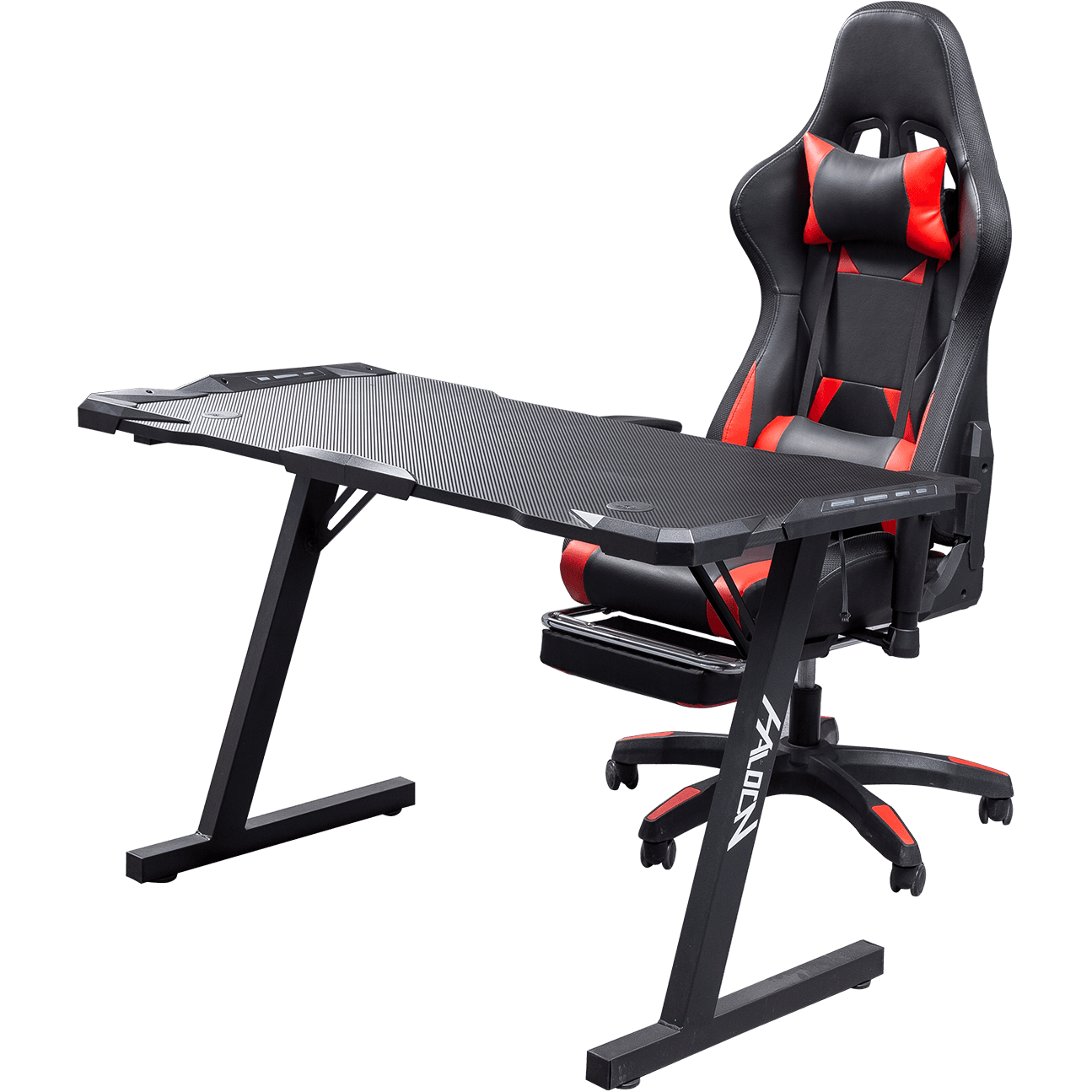 Luxus Cool Design Testreszabott logó Z-alakú otthoni PC laptop asztal RGB Light Gaming Desk